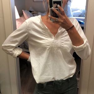 J. Crew white linen top